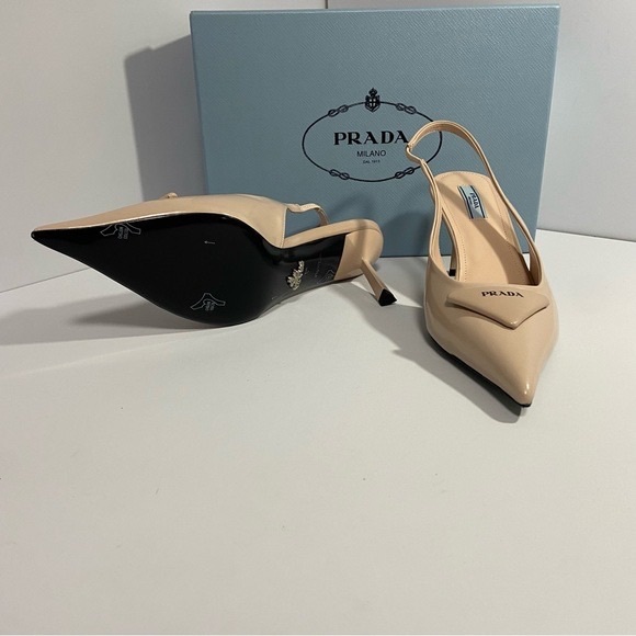 Prada Women's Beige Slingback Heels - Picture 7 of 8